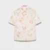 Camisa de popelín con estampado floral y mangas cortas Camisa de popelín con estampado floral y mangas cortas
