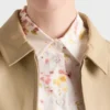 Camisa de popelín con estampado floral y mangas cortas Camisa de popelín con estampado floral y mangas cortas