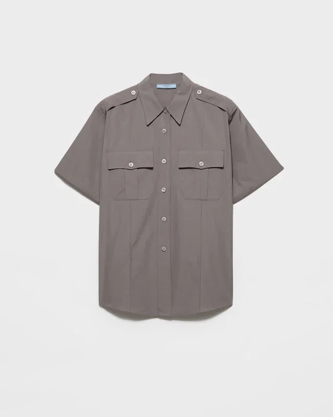 Camisa de popelín de manga corta Camisa de popelín de manga corta