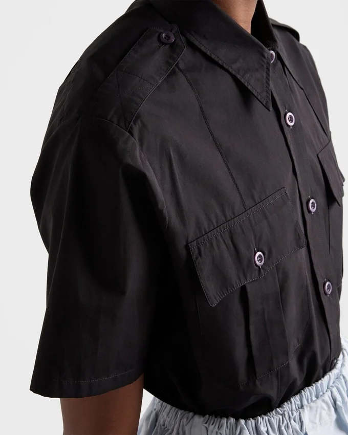Camisa de popelín de manga corta Camisa de popelín de manga corta