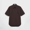 Camisa de popelín elástico de manga corta Camisa de popelín elástico de manga corta