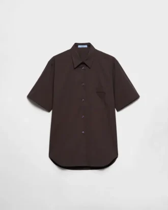 Camisa de popelín elástico de manga corta
