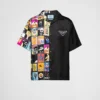 Camisa de sarga de seda Double Match