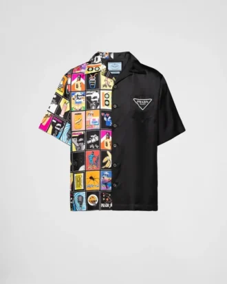 Camisa de sarga de seda Double Match Camisa de sarga de seda Double Match