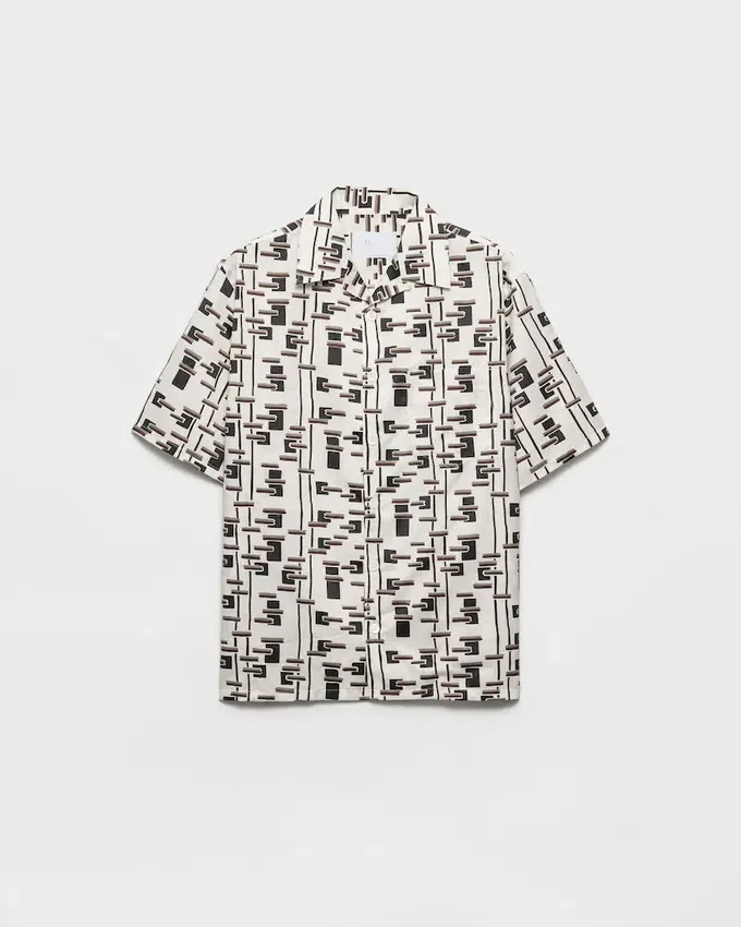Camisa estampada de mezcla de algodón Camisa estampada de mezcla de algodón