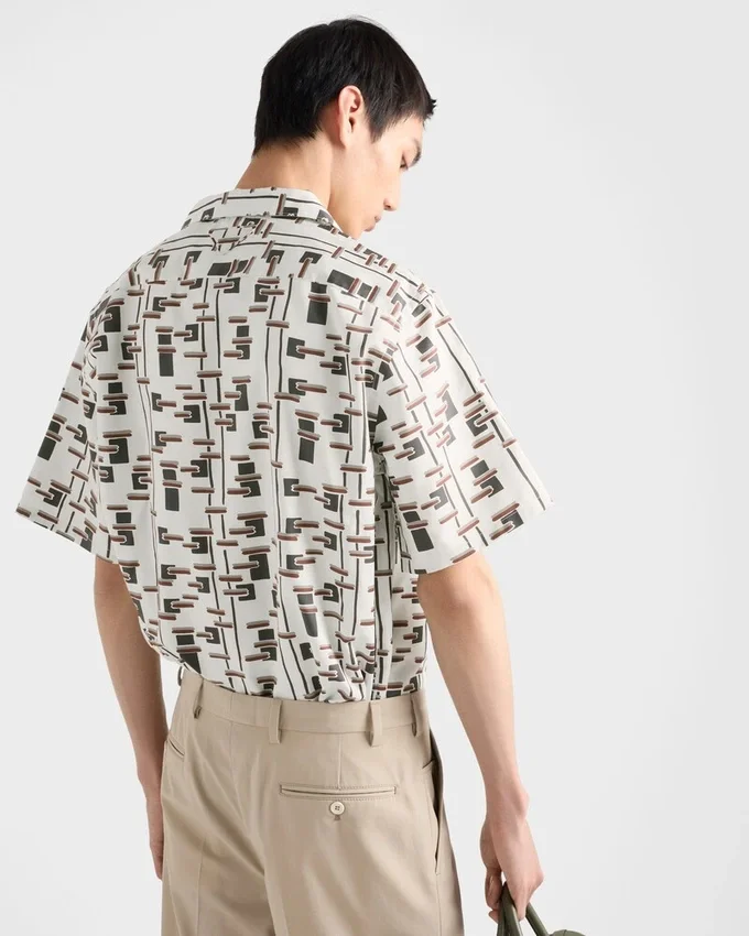 Camisa estampada de mezcla de algodón Camisa estampada de mezcla de algodón