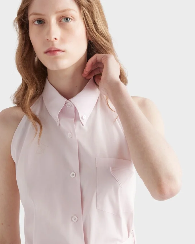 Camisa sin mangas de popelín Camisa sin mangas de popelín