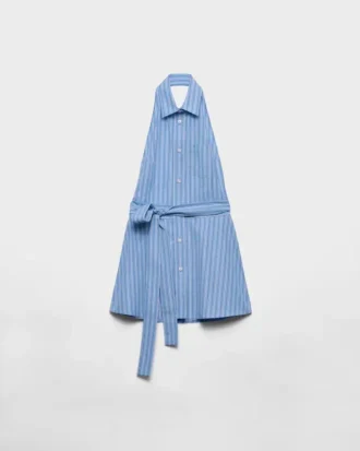 Camisa sin mangas de popelín a rayas Camisa sin mangas de popelín a rayas