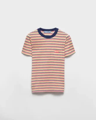 Camiseta de algodón Lisle a rayas
