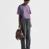 Camiseta de jersey a rayas oversize Camiseta de jersey a rayas oversize