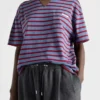 Camiseta de jersey a rayas oversize Camiseta de jersey a rayas oversize