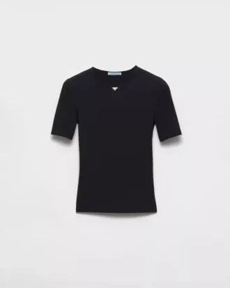 Camiseta de manga corta de tejido elástico