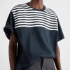 Camiseta oversize de algodón a rayas Camiseta oversize de algodón a rayas