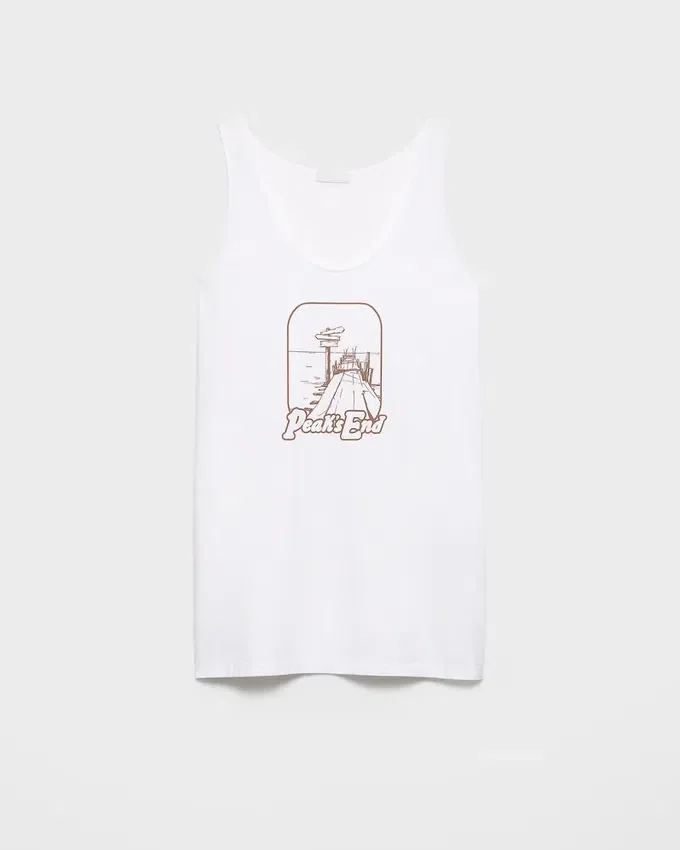 Camiseta sin mangas de algodón estampada Camiseta sin mangas de algodón estampada