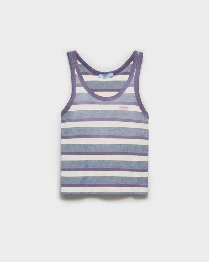 Camiseta sin mangas de jersey a rayas Bayadere Camiseta sin mangas de jersey a rayas Bayadere