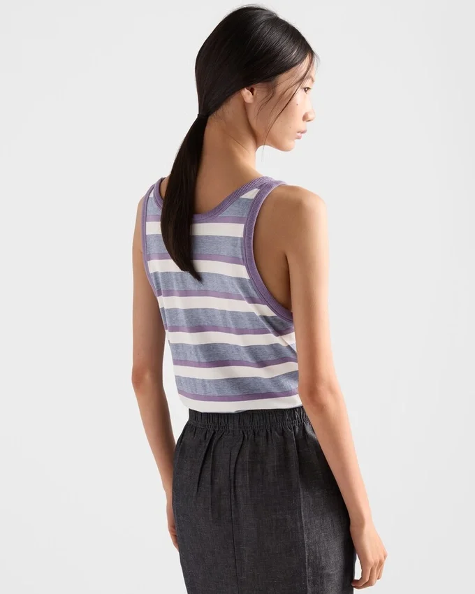 Camiseta sin mangas de jersey a rayas Bayadere Camiseta sin mangas de jersey a rayas Bayadere
