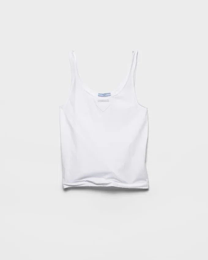 Camiseta sin mangas de jersey de algodón Camiseta sin mangas de jersey de algodón