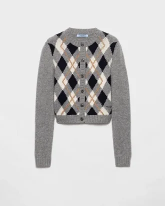 Cardigan de cachemira con punto Argyle