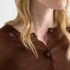 Cardigan de lana de punto acanalado Cardigan de lana de punto acanalado