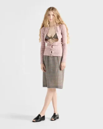 Cardigan de punto acanalado