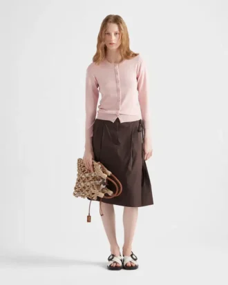 Cardigan de punto de algodón y seda