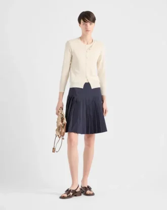 Cardigan de punto de algodón y seda