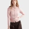 Cardigan de punto de algodón y seda