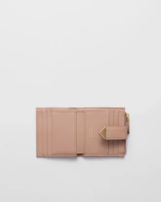 Cartera pequeña de piel Saffiano y lisa