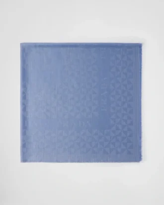 Chal de jacquard de lana, seda, cachemira y lurex