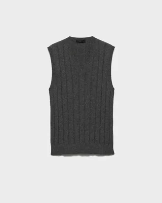 Chaleco de cachemira con cuello en V