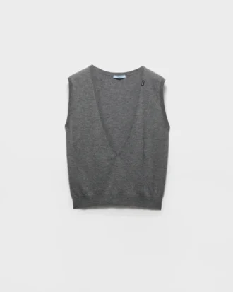 Chaleco de cachemira con cuello en V