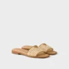 Chanclas de cuero con detalles de ganchillo Chanclas de cuero con detalles de ganchillo