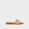 Chanclas de cuero con detalles de ganchillo Chanclas de cuero con detalles de ganchillo