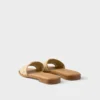 Chanclas de cuero con detalles de ganchillo Chanclas de cuero con detalles de ganchillo