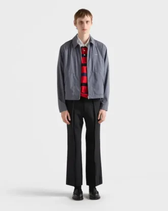 Chaqueta blouson de algodón técnico con cremallera