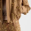 Chaqueta blusón con bordado en forma de chevron Chaqueta blusón con bordado en forma de chevron