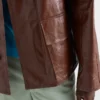 Chaqueta blusón de cuero de aspecto vintage Chaqueta blusón de cuero de aspecto vintage