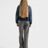Chaqueta blusón de denim lavado Chaqueta blusón de denim lavado