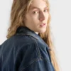 Chaqueta blusón de denim lavado Chaqueta blusón de denim lavado