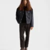 Chaqueta blusón de denim y gamuza Chaqueta blusón de denim y gamuza