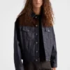 Chaqueta blusón de denim y gamuza Chaqueta blusón de denim y gamuza
