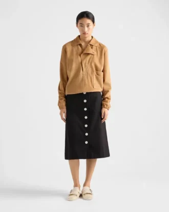 Chaqueta blusón de gamuza