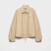 Chaqueta blusón de piel napa