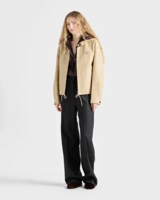 Chaqueta blusón de piel napa