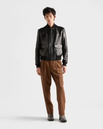 Chaqueta bomber de cuero