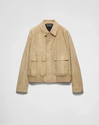 Chaqueta bomber de gamuza y algodón