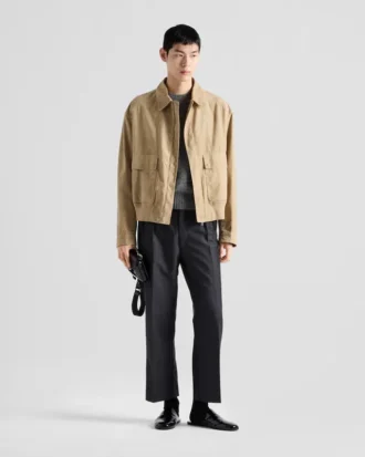 Chaqueta bomber de gamuza y algodón