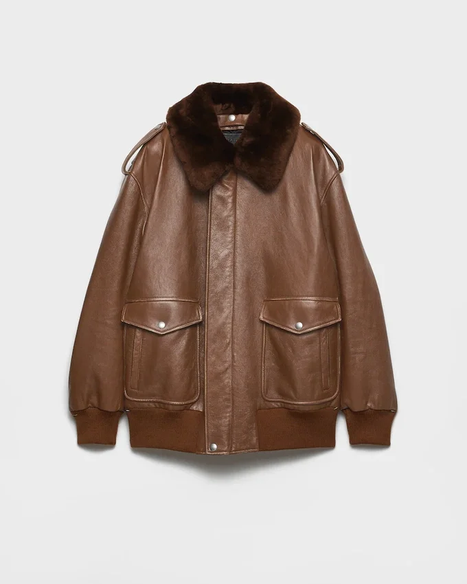 Chaqueta bomber de piel napa Chaqueta bomber de piel napa