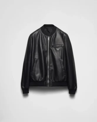 Chaqueta bomber de piel napa