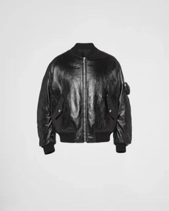 Chaqueta bomber de piel napa